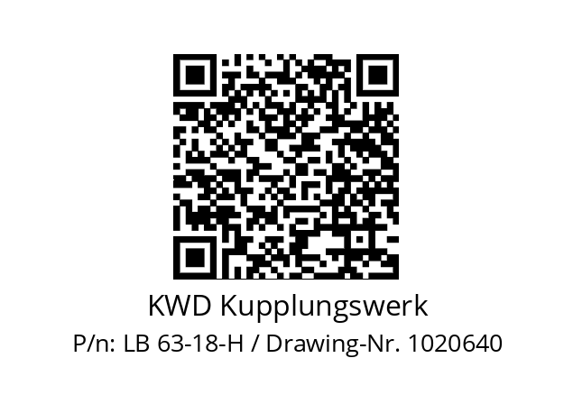   KWD Kupplungswerk LB 63-18-H / Drawing-Nr. 1020640