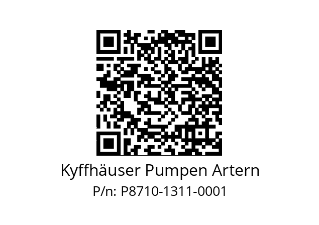   Kyffhäuser Pumpen Artern P8710-1311-0001