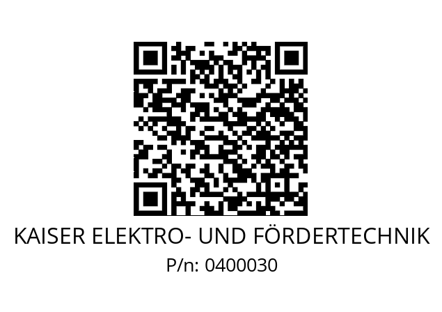   KAISER ELEKTRO- UND FÖRDERTECHNIK 0400030