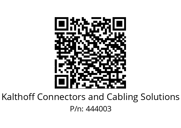   Kalthoff Connectors and Cabling Solutions 444003