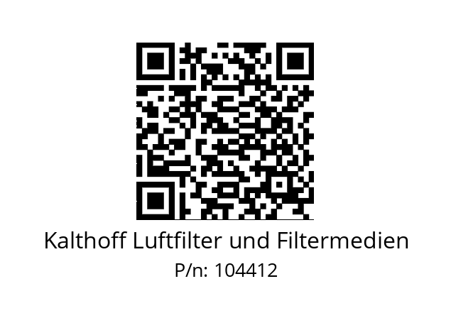   Kalthoff Luftfilter und Filtermedien 104412