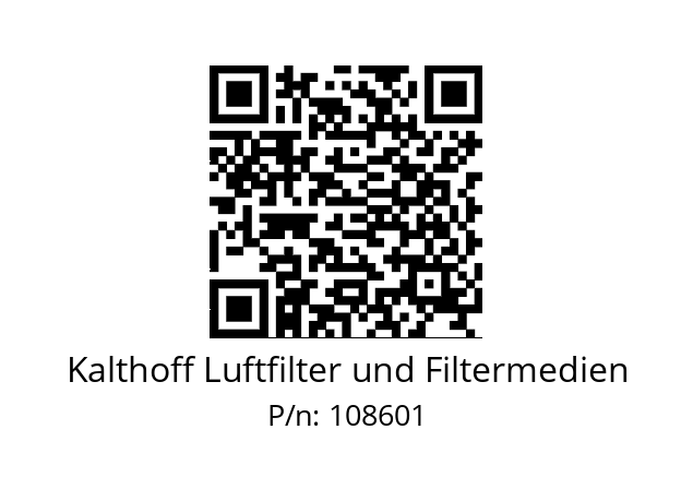   Kalthoff Luftfilter und Filtermedien 108601