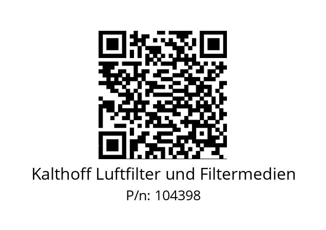   Kalthoff Luftfilter und Filtermedien 104398