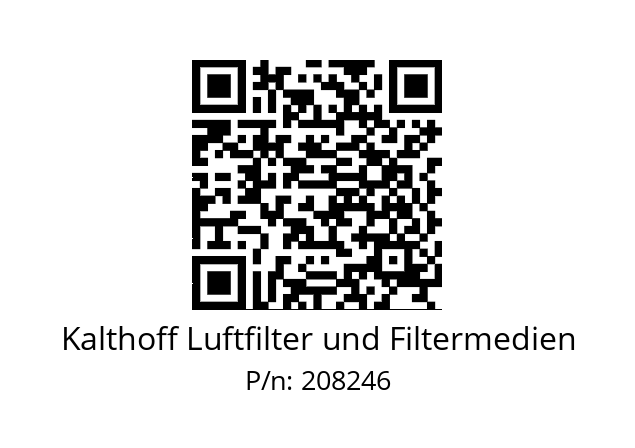   Kalthoff Luftfilter und Filtermedien 208246