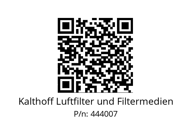   Kalthoff Luftfilter und Filtermedien 444007