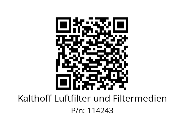   Kalthoff Luftfilter und Filtermedien 114243