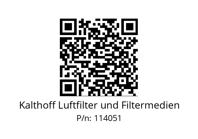   Kalthoff Luftfilter und Filtermedien 114051