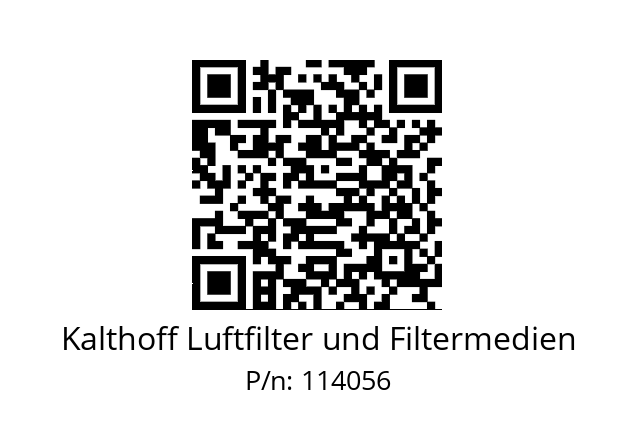   Kalthoff Luftfilter und Filtermedien 114056