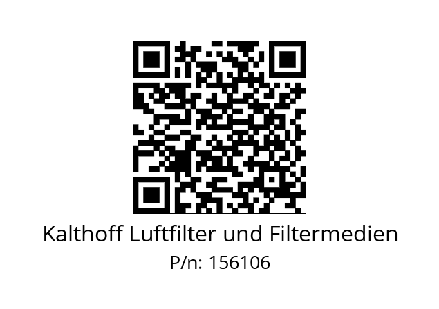   Kalthoff Luftfilter und Filtermedien 156106