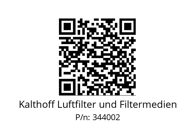   Kalthoff Luftfilter und Filtermedien 344002