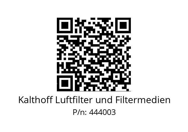   Kalthoff Luftfilter und Filtermedien 444003