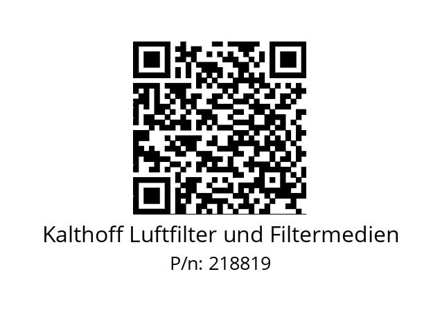   Kalthoff Luftfilter und Filtermedien 218819