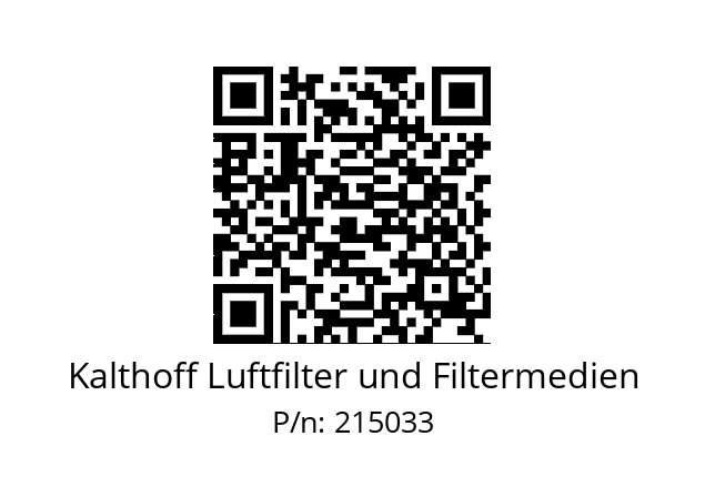   Kalthoff Luftfilter und Filtermedien 215033