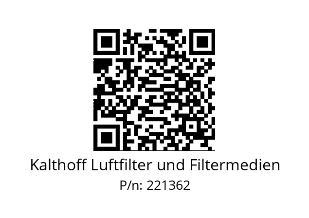   Kalthoff Luftfilter und Filtermedien 221362