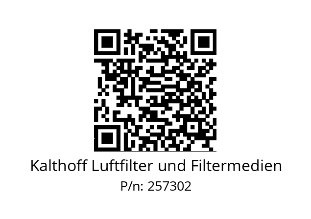   Kalthoff Luftfilter und Filtermedien 257302