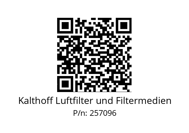   Kalthoff Luftfilter und Filtermedien 257096