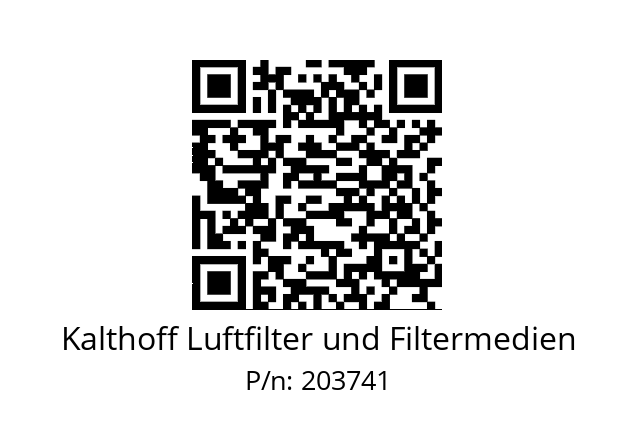   Kalthoff Luftfilter und Filtermedien 203741