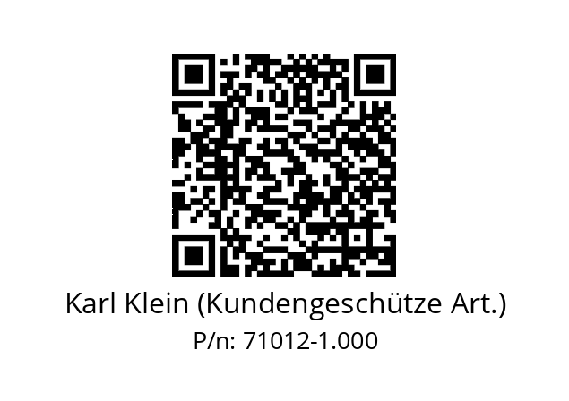   Karl Klein (Kundengeschütze Art.) 71012-1.000