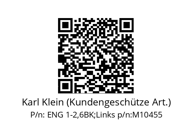   Karl Klein (Kundengeschütze Art.) ENG 1-2,6BK;Links p/n:M10455