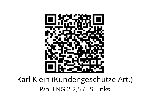   Karl Klein (Kundengeschütze Art.) ENG 2-2,5 / TS Links