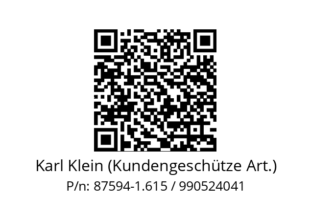   Karl Klein (Kundengeschütze Art.) 87594-1.615 / 990524041