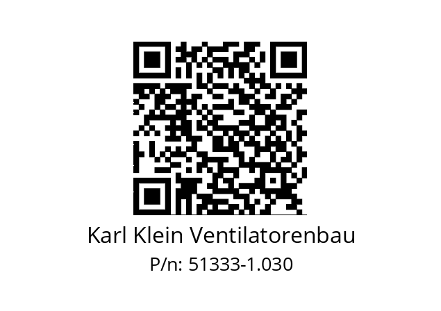   Karl Klein Ventilatorenbau 51333-1.030