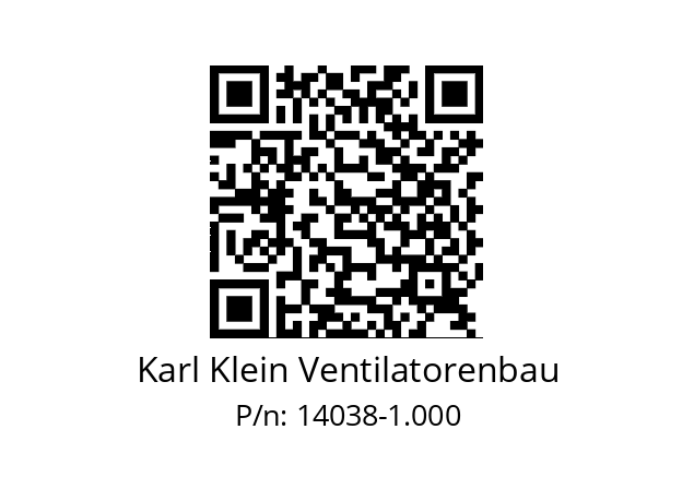   Karl Klein Ventilatorenbau 14038-1.000