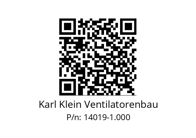   Karl Klein Ventilatorenbau 14019-1.000