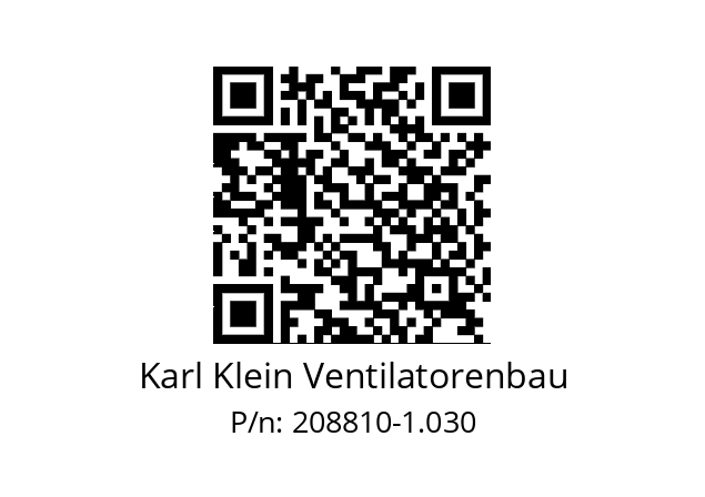   Karl Klein Ventilatorenbau 208810-1.030