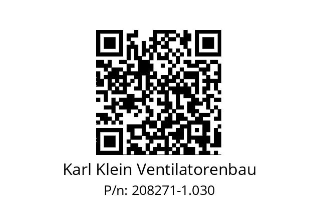   Karl Klein Ventilatorenbau 208271-1.030