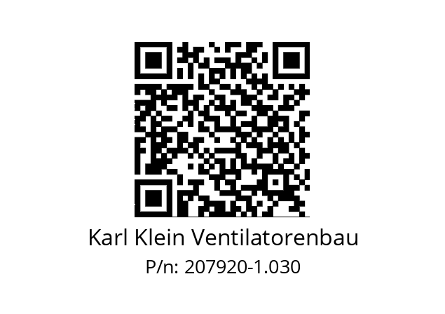   Karl Klein Ventilatorenbau 207920-1.030