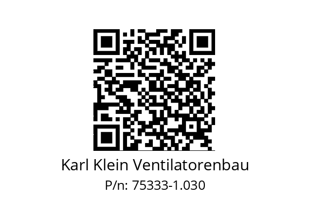   Karl Klein Ventilatorenbau 75333-1.030