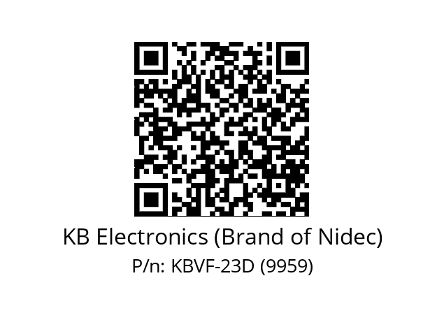   KB Electronics (Brand of Nidec) KBVF-23D (9959)