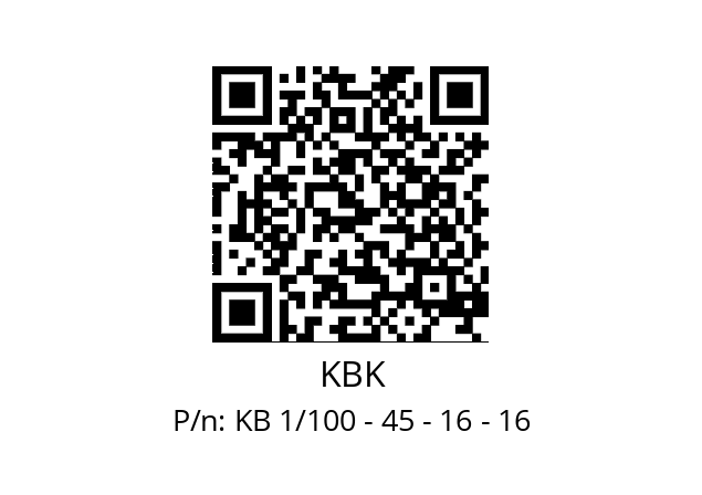   KBK KB 1/100 - 45 - 16 - 16