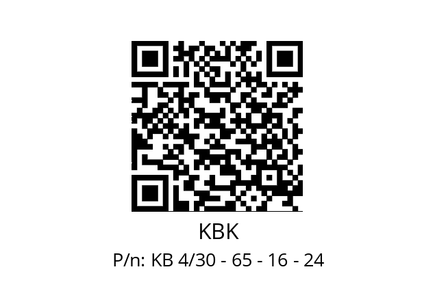   KBK KB 4/30 - 65 - 16 - 24