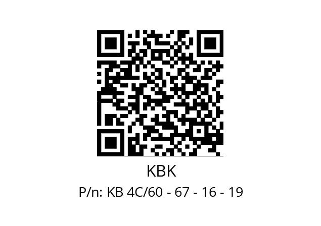   KBK KB 4C/60 - 67 - 16 - 19