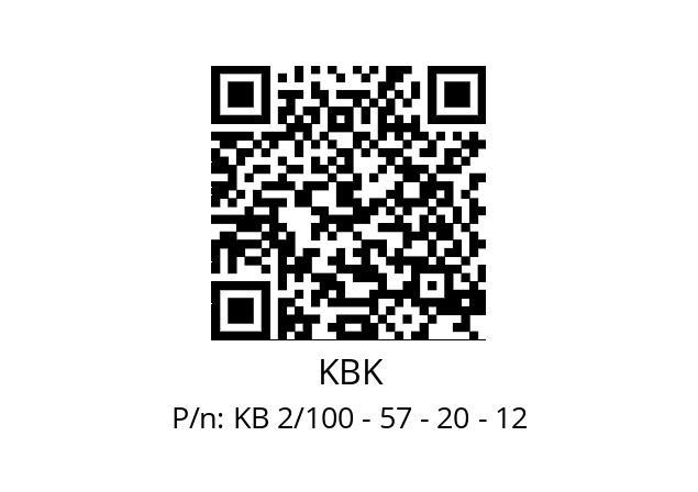   KBK KB 2/100 - 57 - 20 - 12