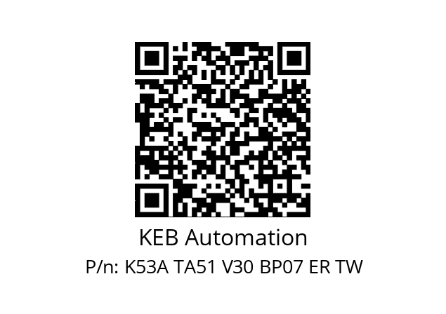   KEB Automation K53A TA51 V30 BP07 ER TW