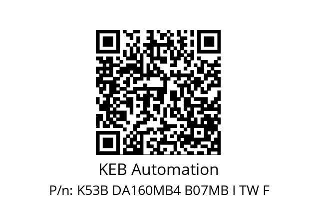   KEB Automation K53B DA160MB4 B07MB I TW F