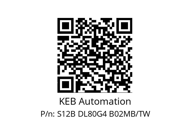   KEB Automation S12B DL80G4 B02MB/TW