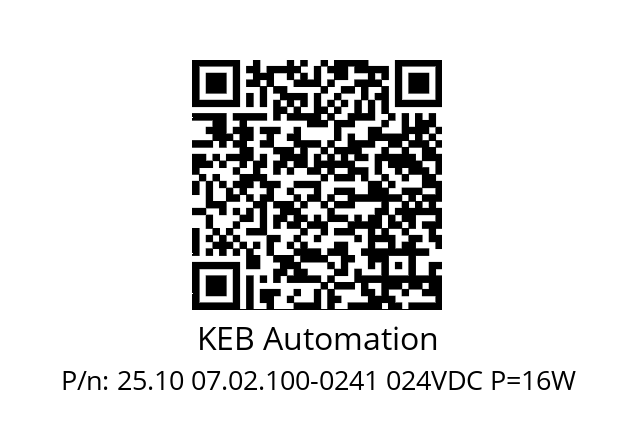   KEB Automation 25.10 07.02.100-0241 024VDC P=16W