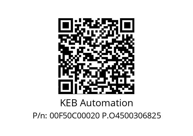   KEB Automation 00F50C00020 P.O4500306825