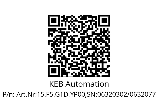   KEB Automation Art.Nr:15.F5.G1D.YP00,SN:06320302/0632077