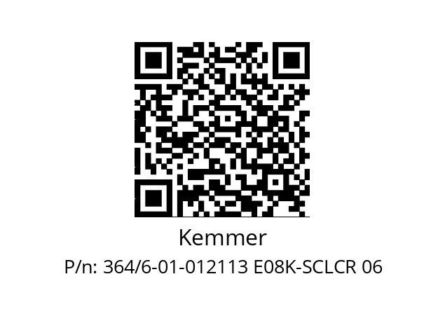   Kemmer 364/6-01-012113 E08K-SCLCR 06