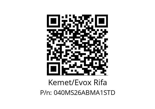   Kemet/Evox Rifa 040MS26ABMA1STD