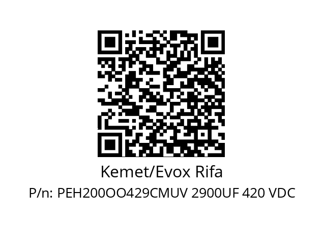   Kemet/Evox Rifa PEH200OO429CMUV 2900UF 420 VDC