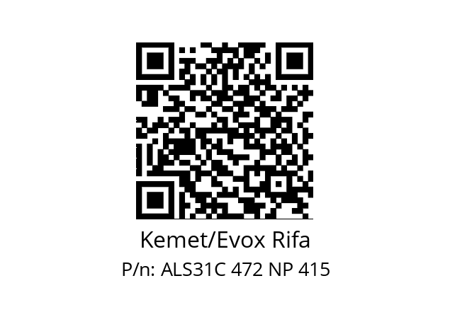   Kemet/Evox Rifa ALS31C 472 NP 415