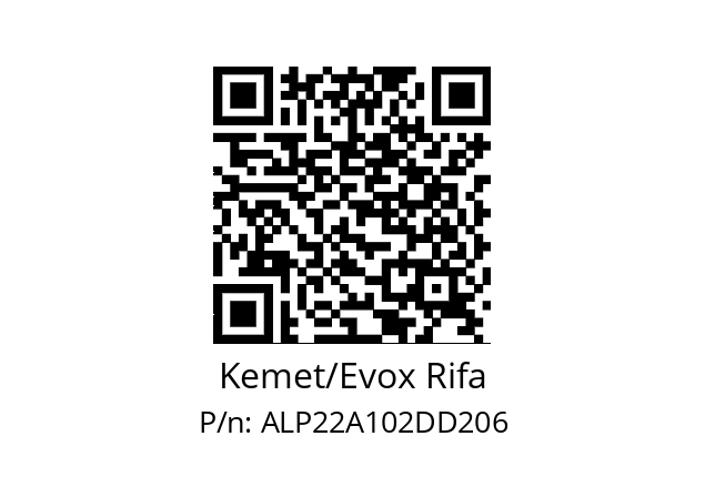   Kemet/Evox Rifa ALP22A102DD206