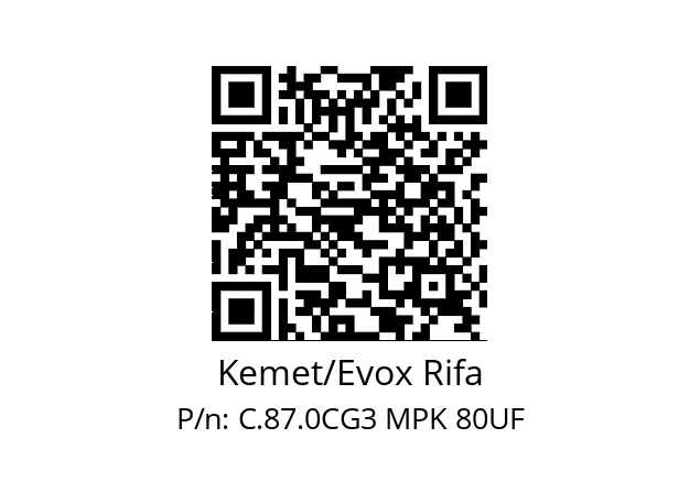   Kemet/Evox Rifa C.87.0CG3 MPK 80UF