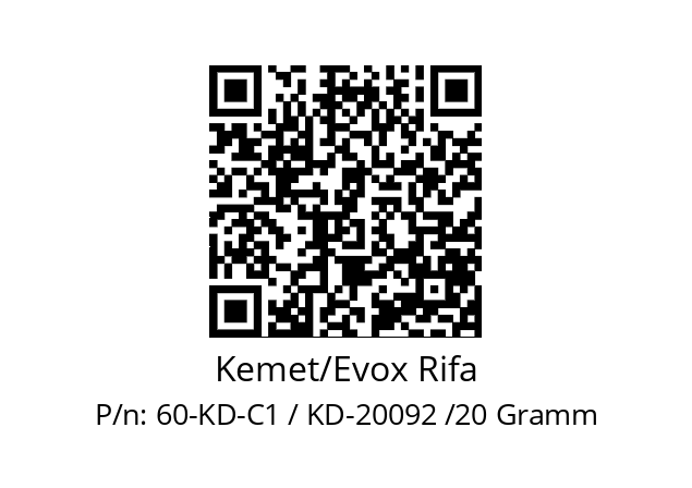   Kemet/Evox Rifa 60-KD-C1 / KD-20092 /20 Gramm